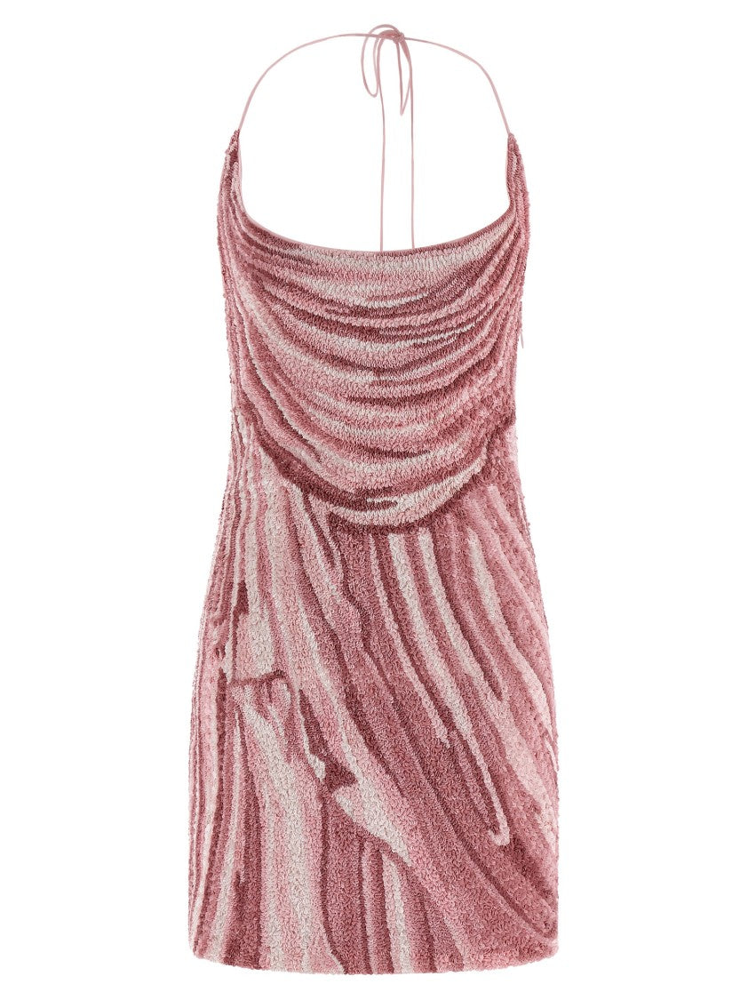 Balmain Silk Mini Dress With All-Over Sequin Embellishment