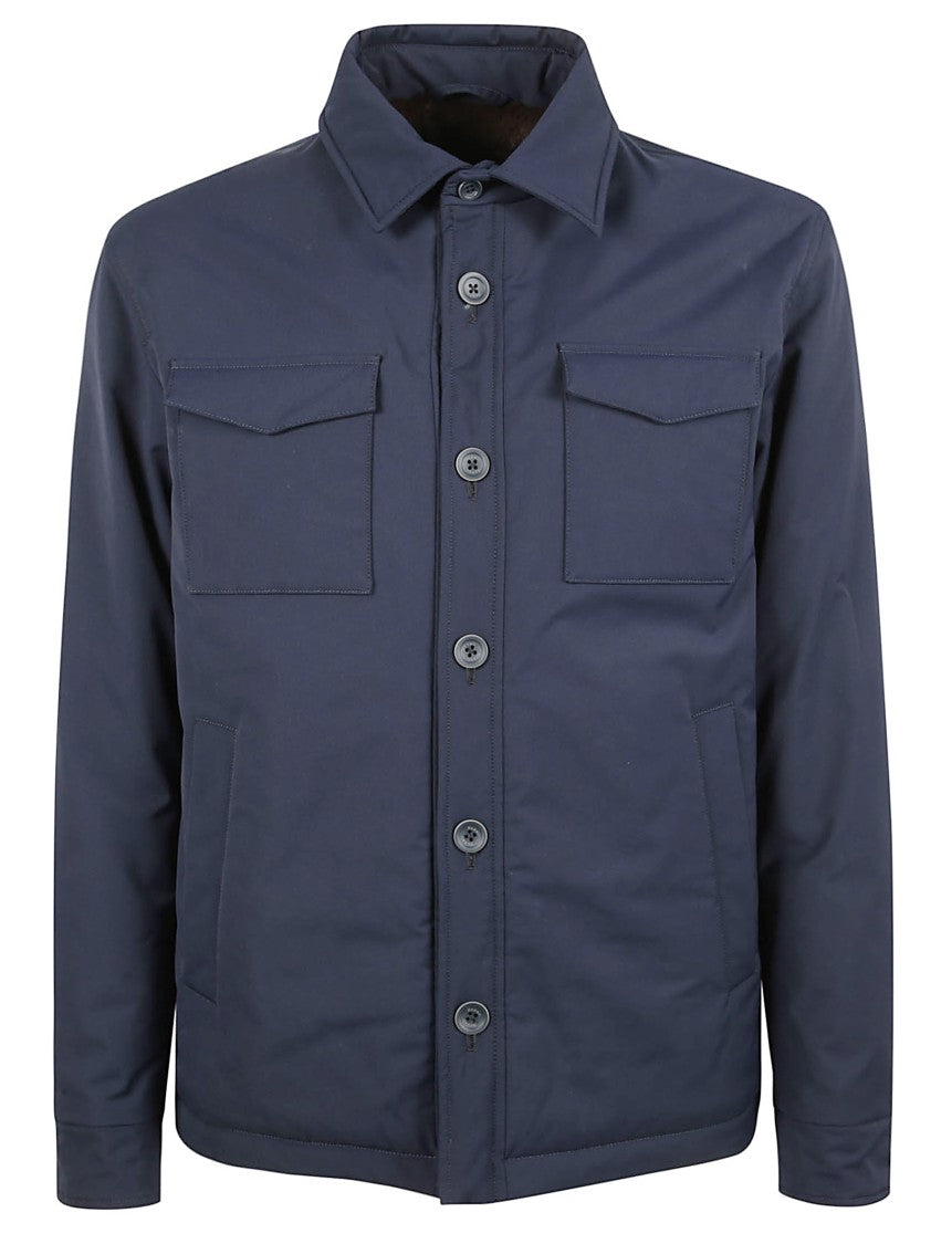 Herno Contemporary Blue Polyester Jacket With Design