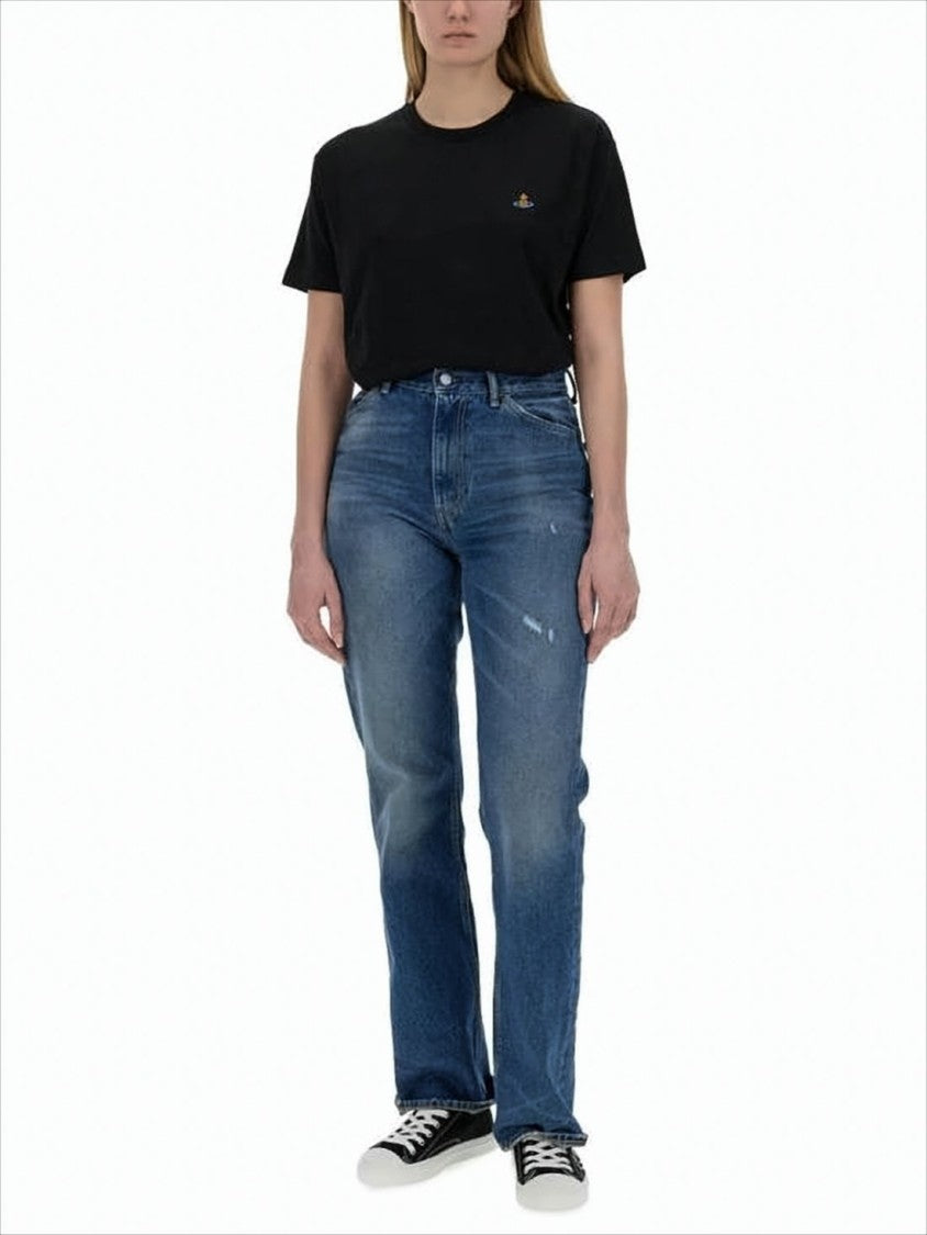 Vivienne Westwood Short-Sleeve T-Shirt With Colorful Embroidered Logo