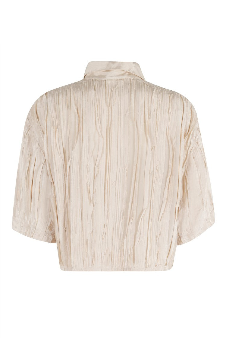 Alysi Cropped Origami-Inspired Boxy Shirt With Classic Collar