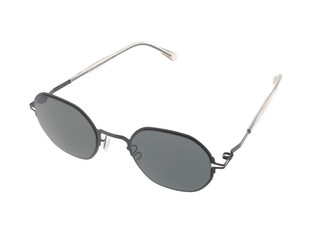 Mykita Black Silver-Toned Temple Rounded Octagonal Sunglasses