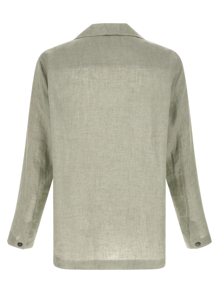 Brioni Blazer-Inspired Linen Shirt With Relaxed Fit And Textured Fabric