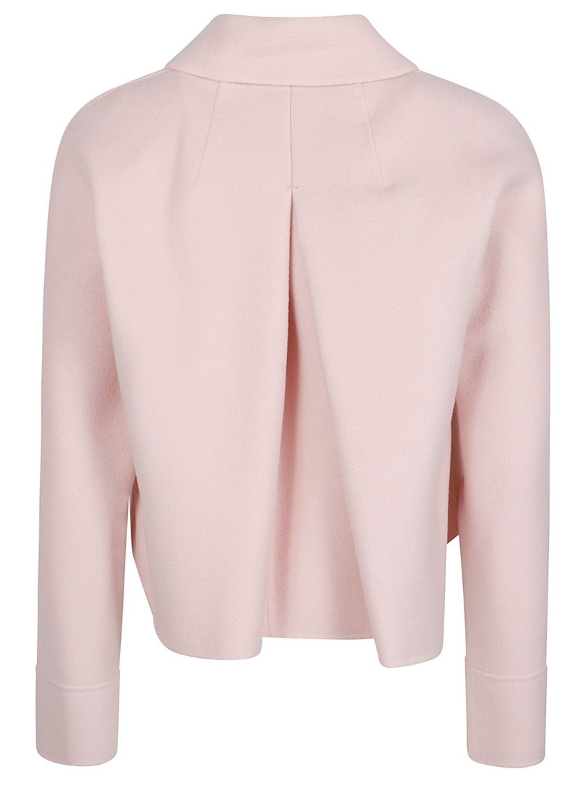 Max Mara Cropped Jacket In Pastel Pink With Button Detail