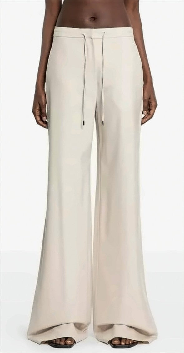 Max Mara Wide Leg Stretch Wool Twill Trousers