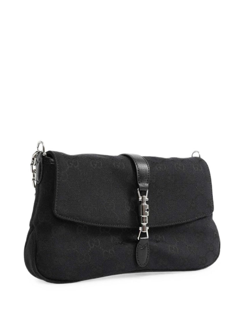 Gucci Rectangular Shoulder Bag With Monogram Pattern And Silver Hardware