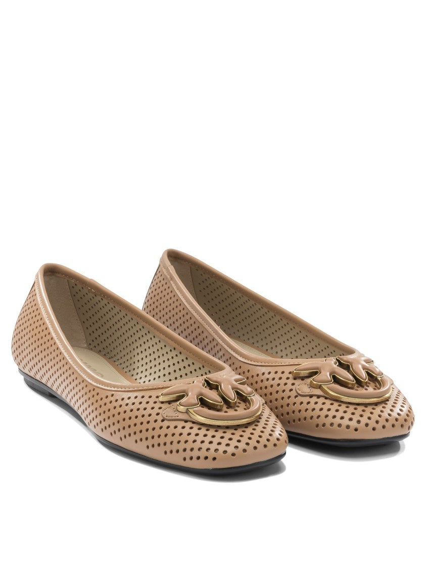 Pinko Perforated Leather Ballerinas