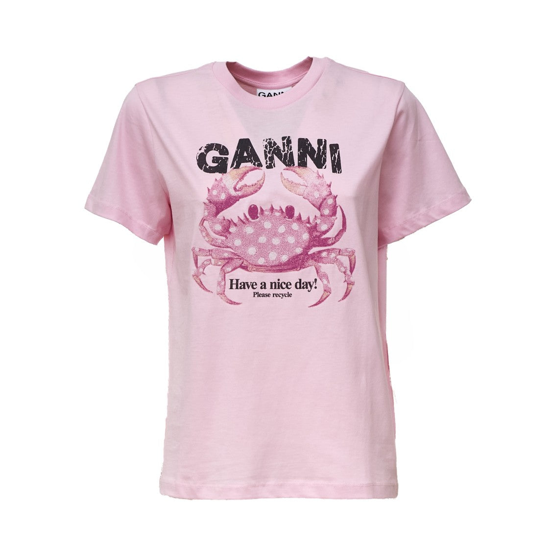 Ganni Basic Cotton Crab Graphic T-Shirt