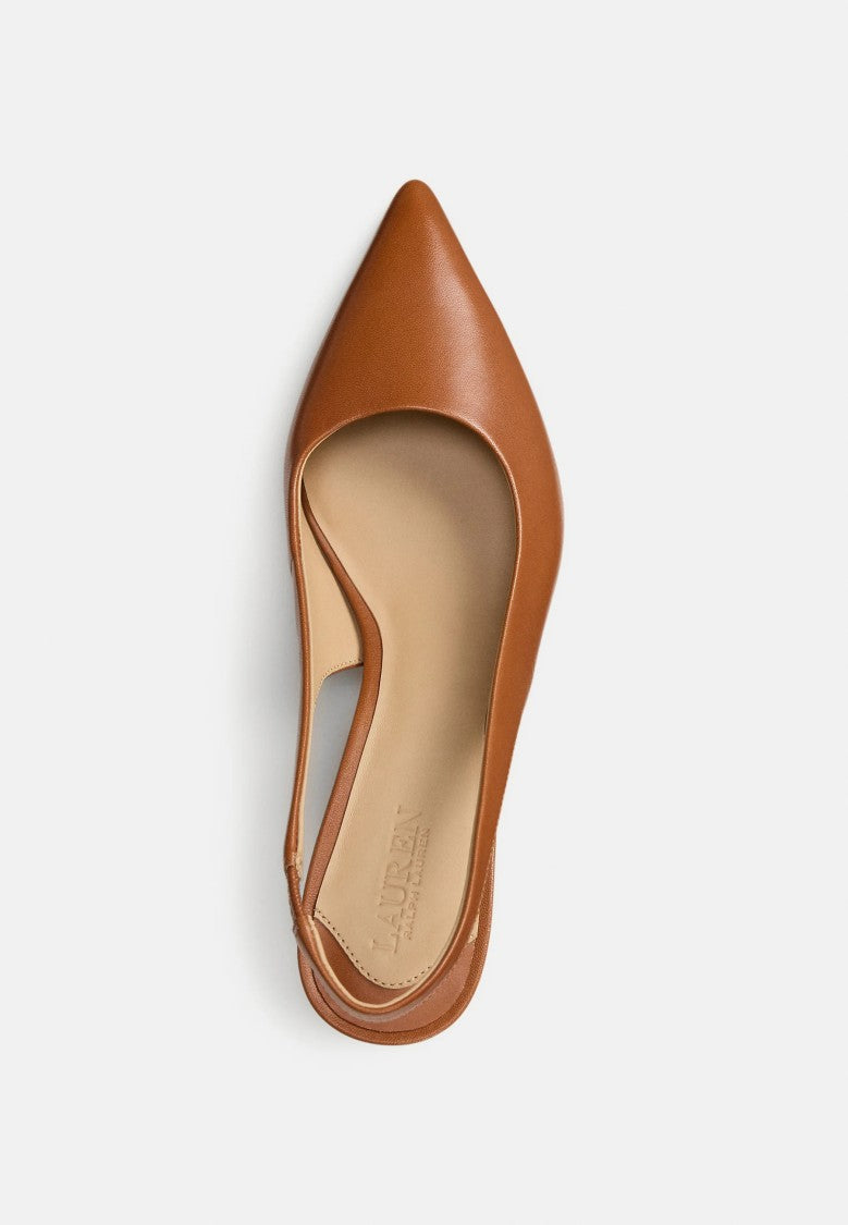 Lauren Ralph Lauren Brown Smooth Calf Slingback Pumps