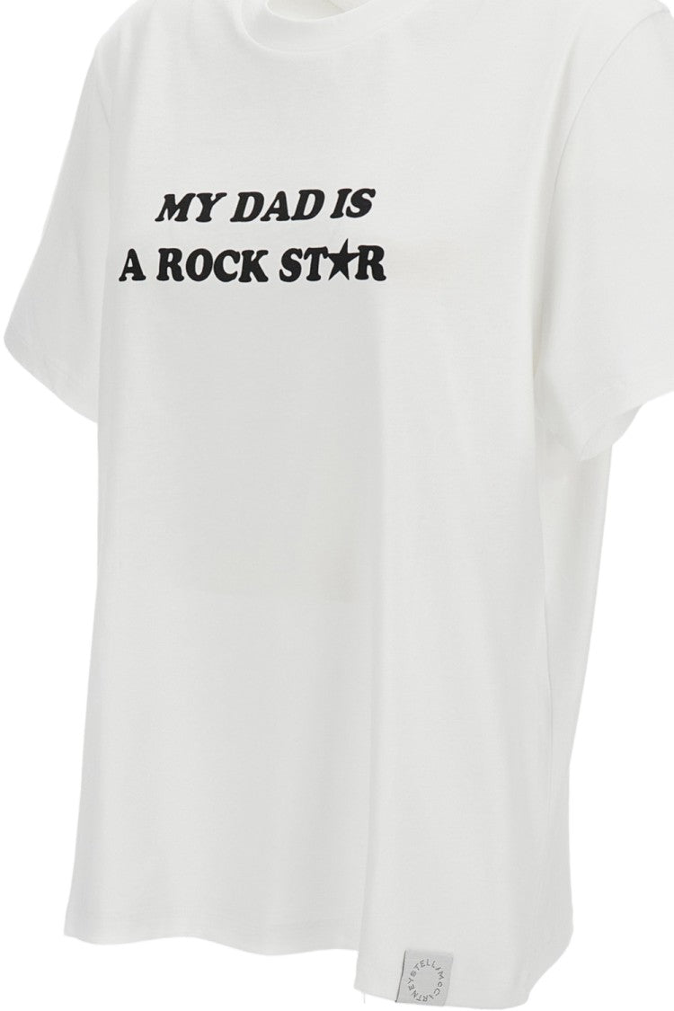 Stella Mccartney White My Dad Is A Rockstar Cotton T-Shirt