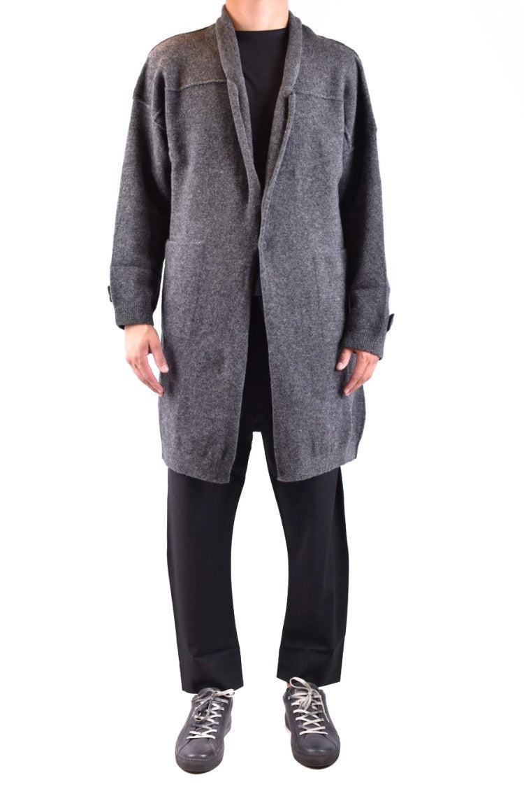 Isabel Benenato Graphite Grey Oversized Jacket With Shawl Collar