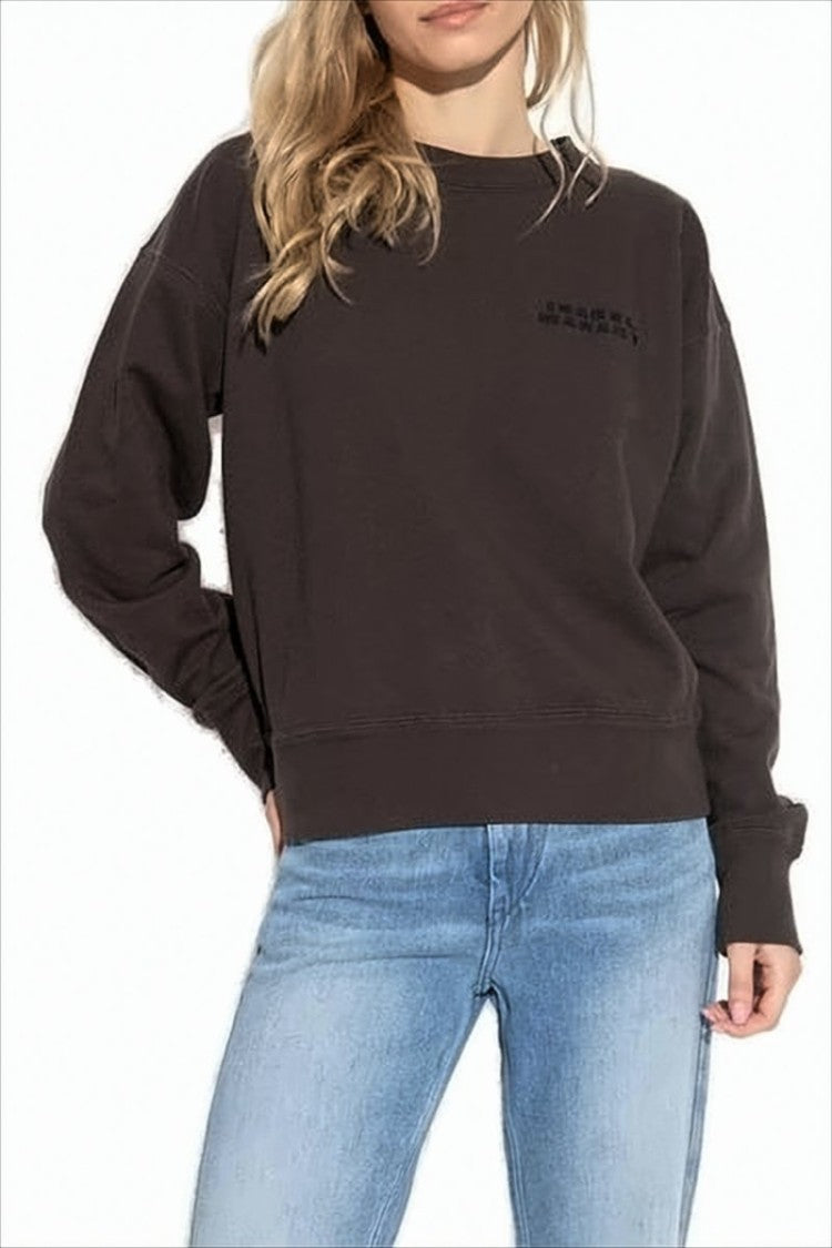 Isabel Marant Cropped Long-Sleeve Top With Embroidered Detail