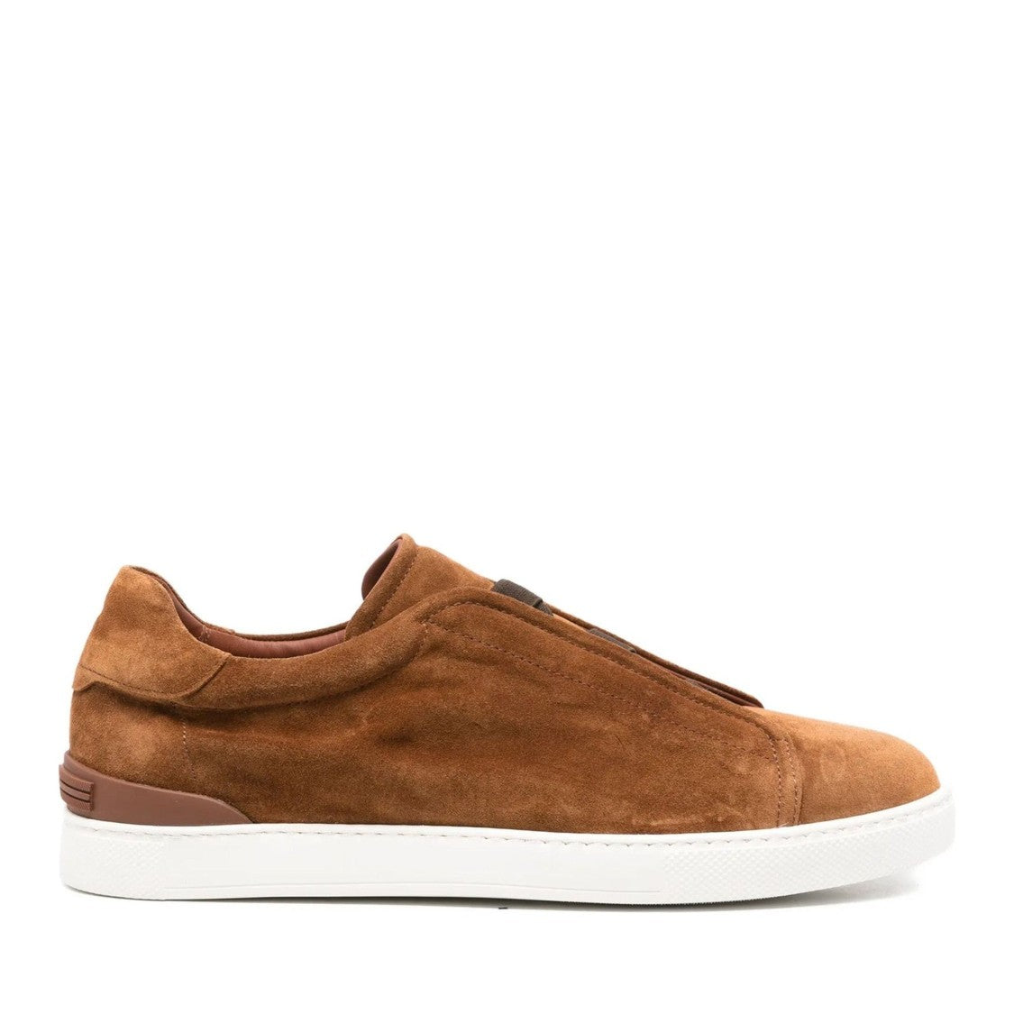 John Harrison Brown Suede Minimalist Slip-On Sneakers