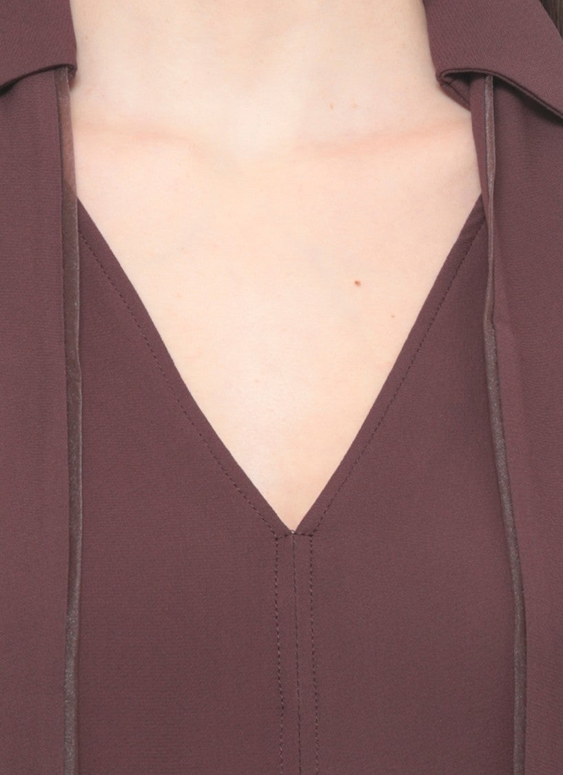 Elisabetta Franchi Brown Viscose V-Neck Blouse