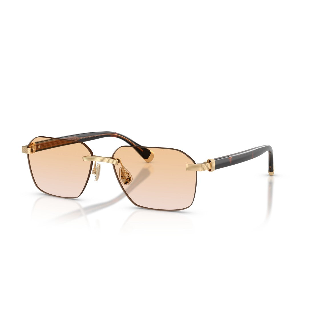 Brunello Cucinelli 0Bc1011t Titanium Sunglasses With Gold Finish And Gradient Lenses