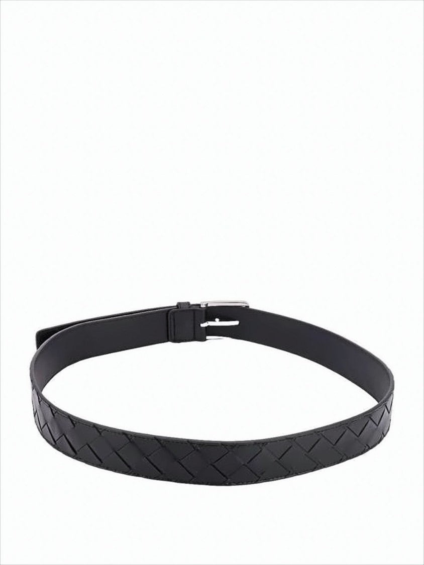 Bottega Veneta Woven Design Calf Leather Belt
