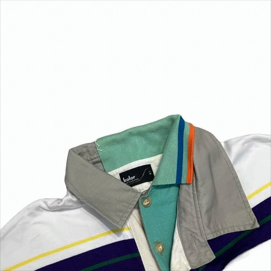 Kolor Bold Striped Cotton Polo Shirt