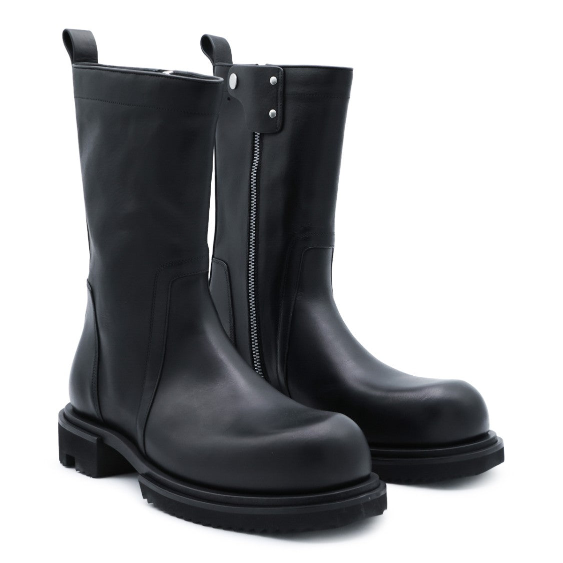Rick Owens Black Leather Gabe Boots