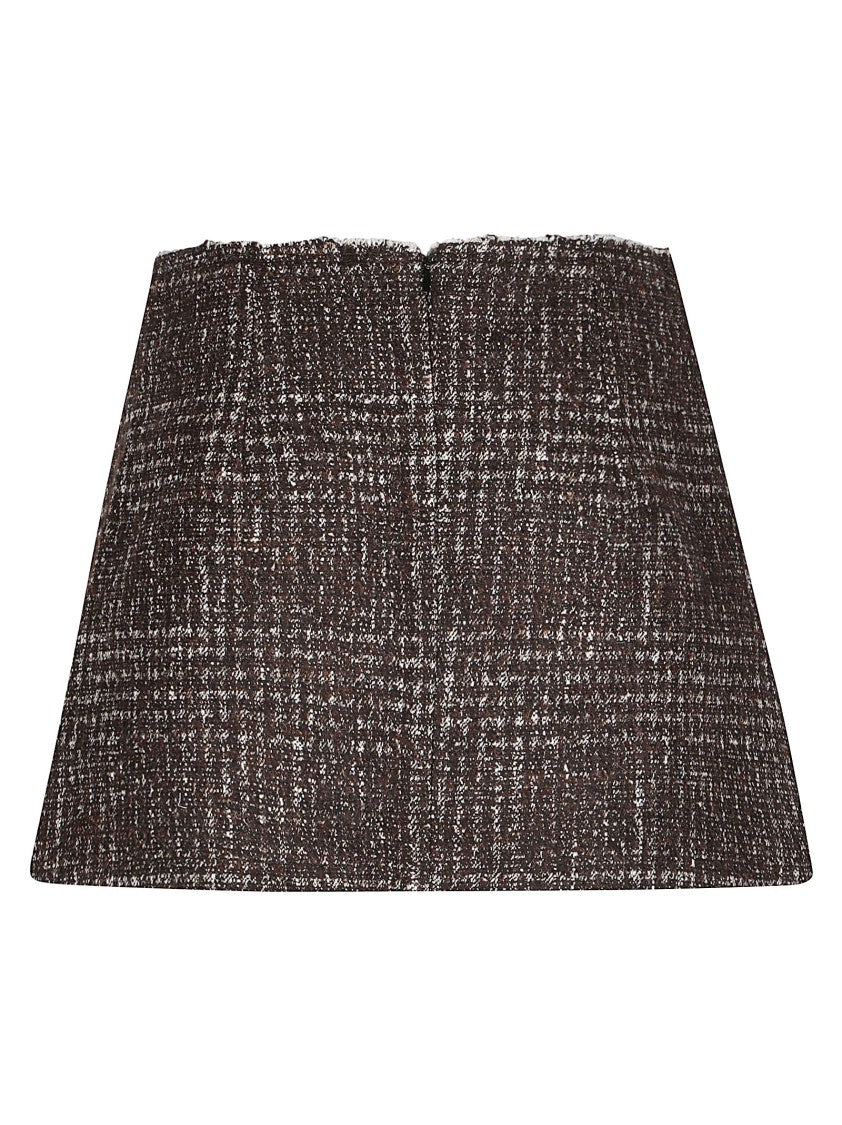 Iro Ilire Textured Plaid Cotton-Blend Mini Skirt