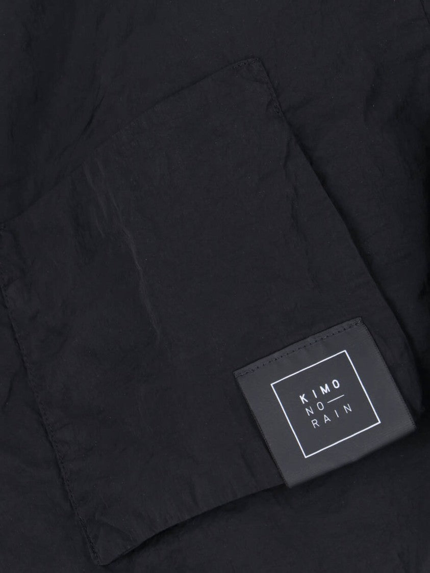 Kimono Rain Black No-Rain Waterproof High Collar Jacket