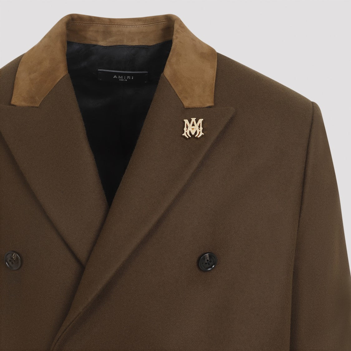 Amiri Dark Brown Wool Db Overcoat