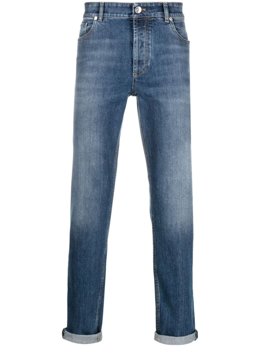 Brunello Cucinelli Mid-Rise Blue Jeans With Classic Five-Pocket Design