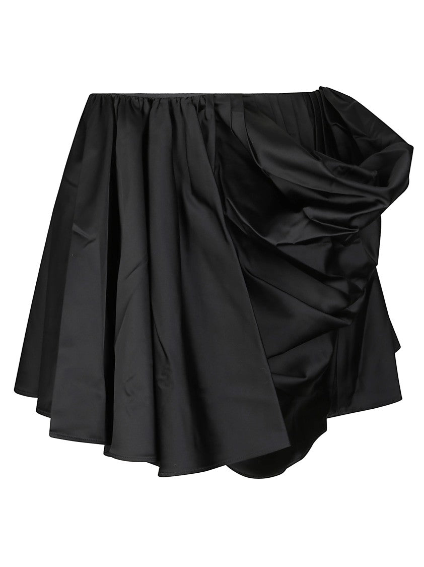 Ganni Draped Satin Mini Skirt