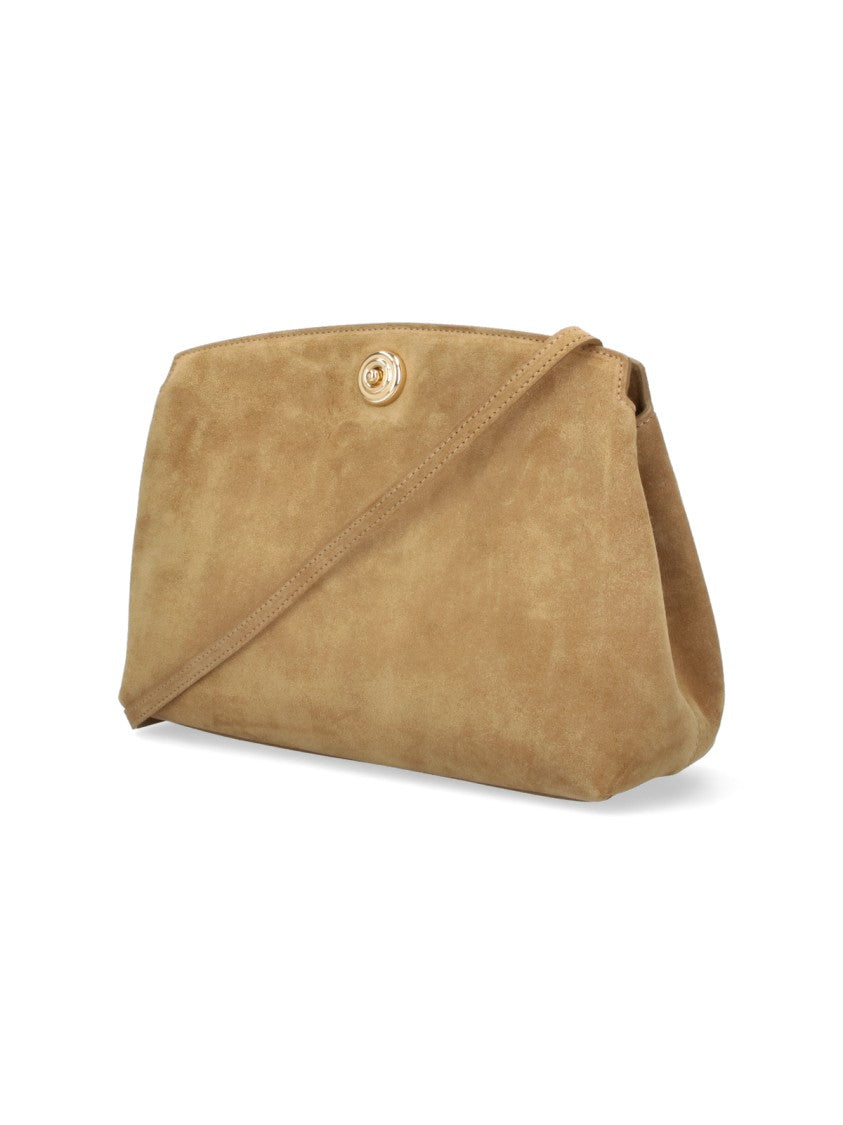 Liffner Trapezoidal Brown Suede Handbag