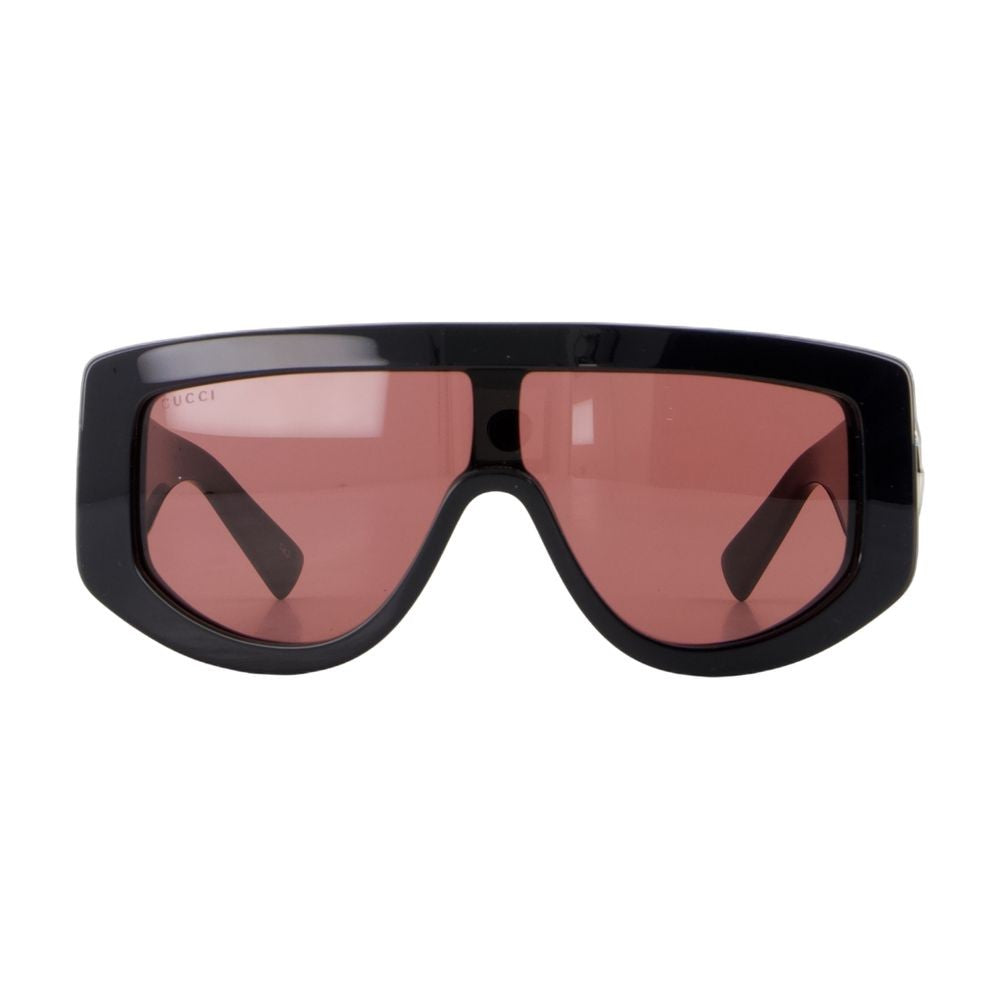 Gucci Oversized Rectangular Metal Sunglasses With Double-G Logo