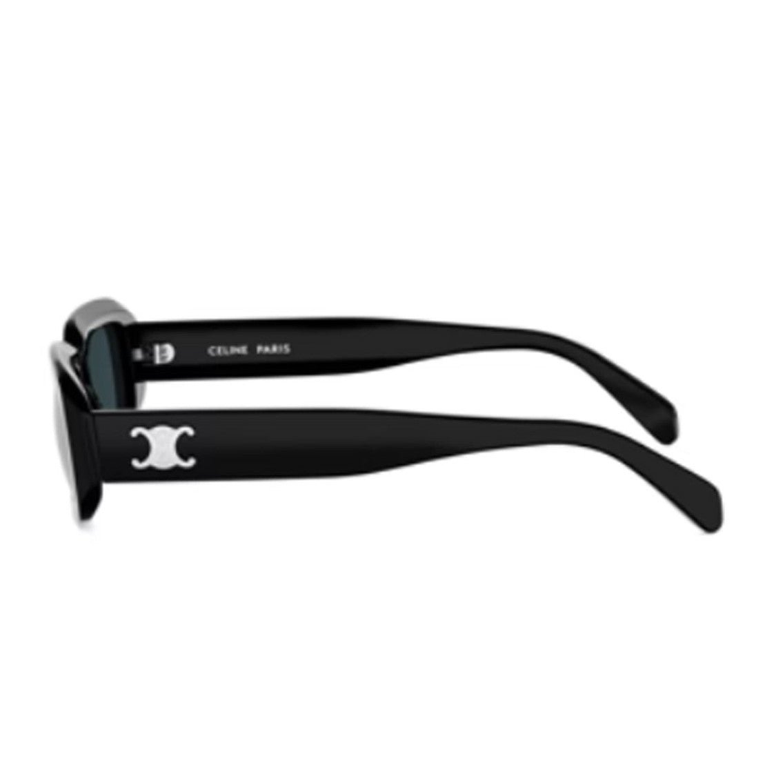 Celine Black Triomphe Acetate Rectangular Sunglasses
