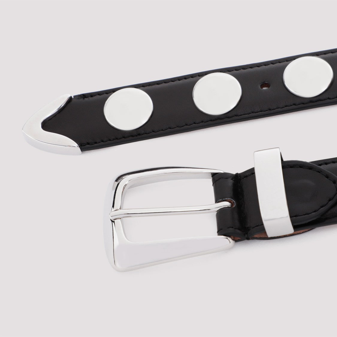 Khaite Black Leather Benny Belt