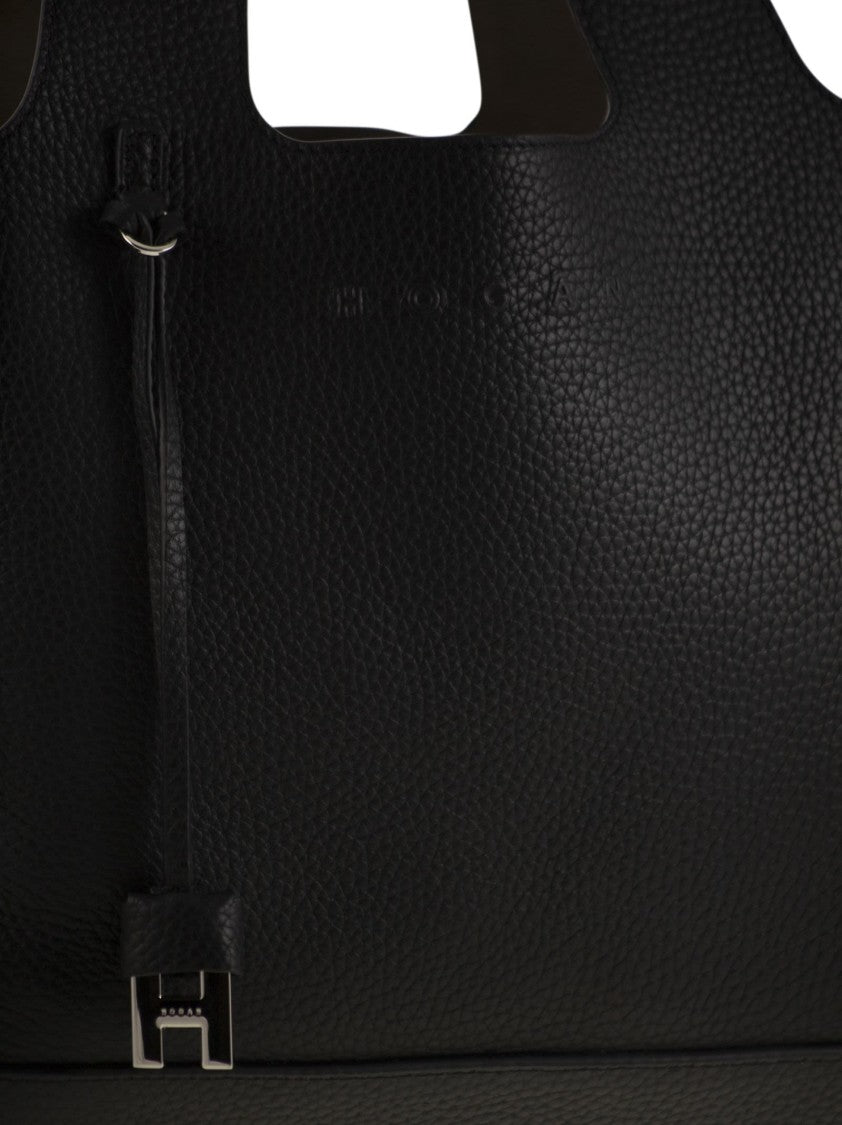 Hogan Shopping Bag In Textured Leather