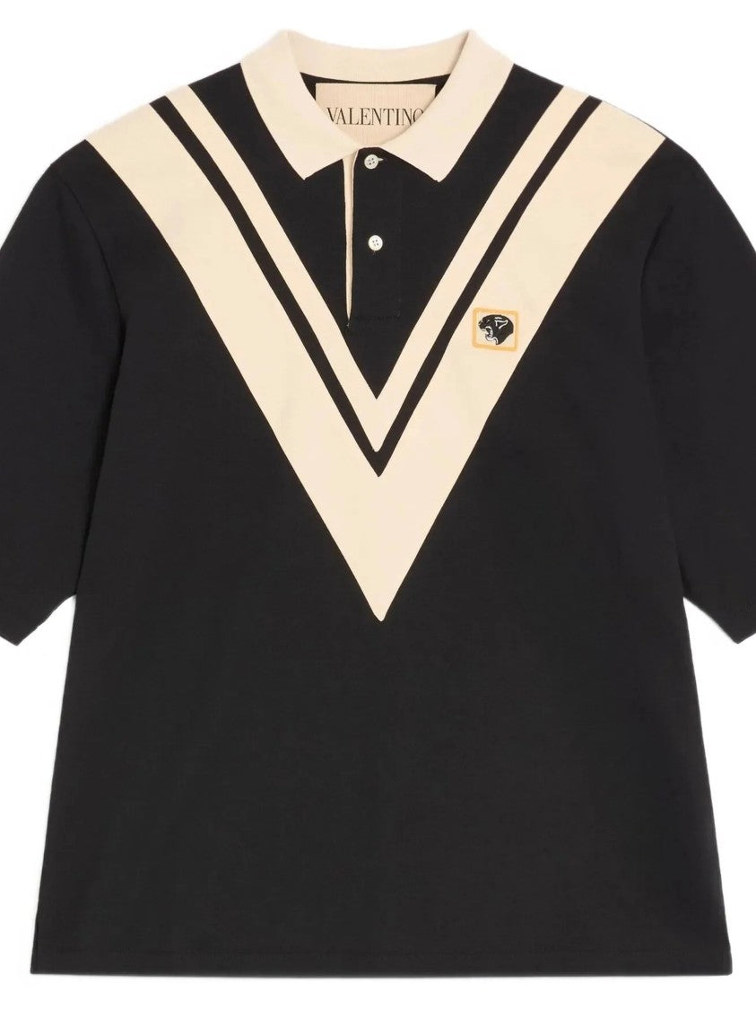 Valentino V-Pattern Short-Sleeved Boxy Fit Polo Shirt