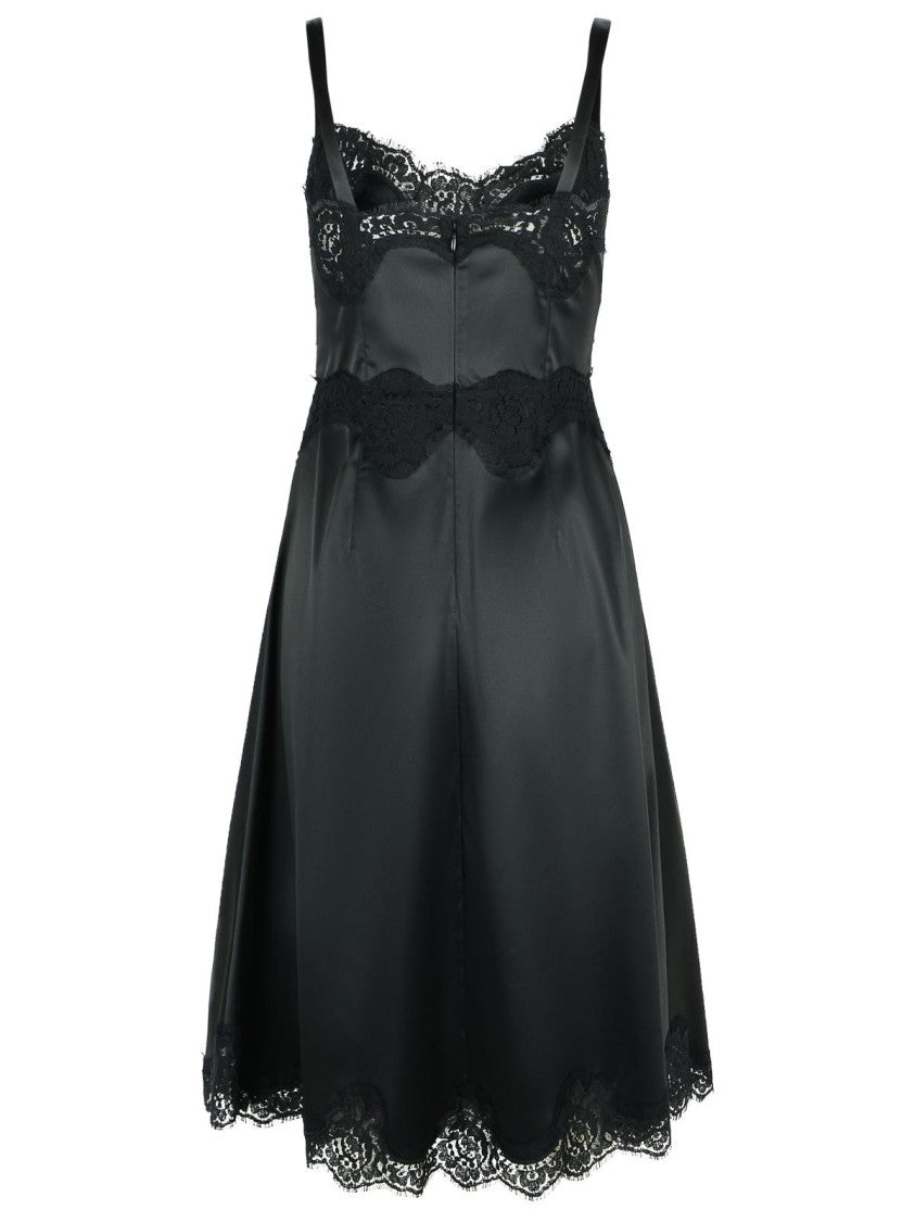 Dolce & Gabbana Black Cotton Blend Slip Dress
