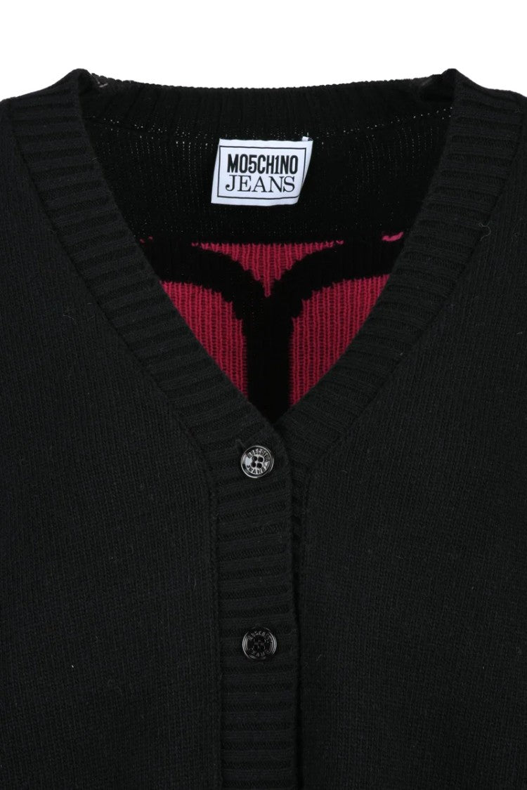 Mo5ch1no Jeans Long Cardigan - Black