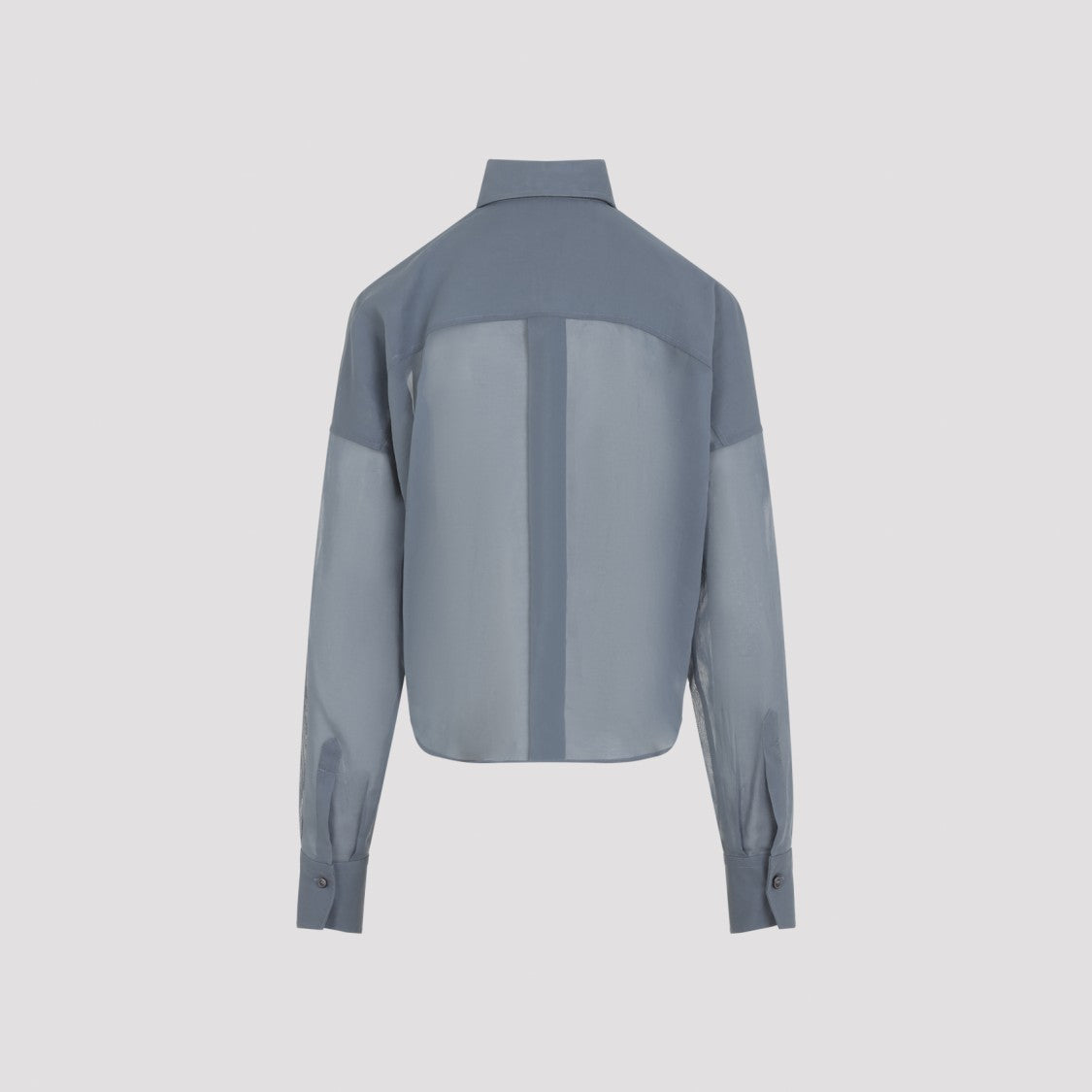 Brunello Cucinelli Semi-Sheer Cotton Shirt With Classic Pointed Collar