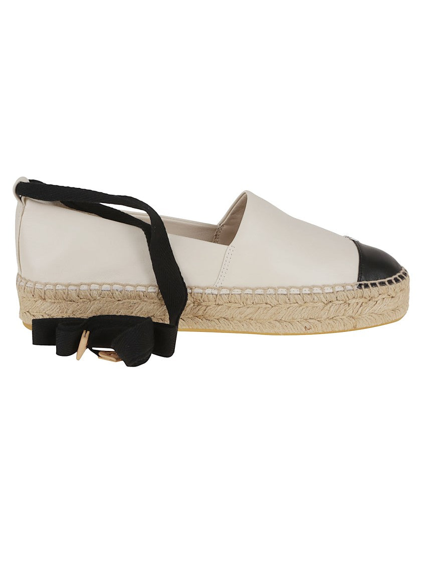 Tory Burch Premium Leather Espadrilles With Jute-Wrapped Sole