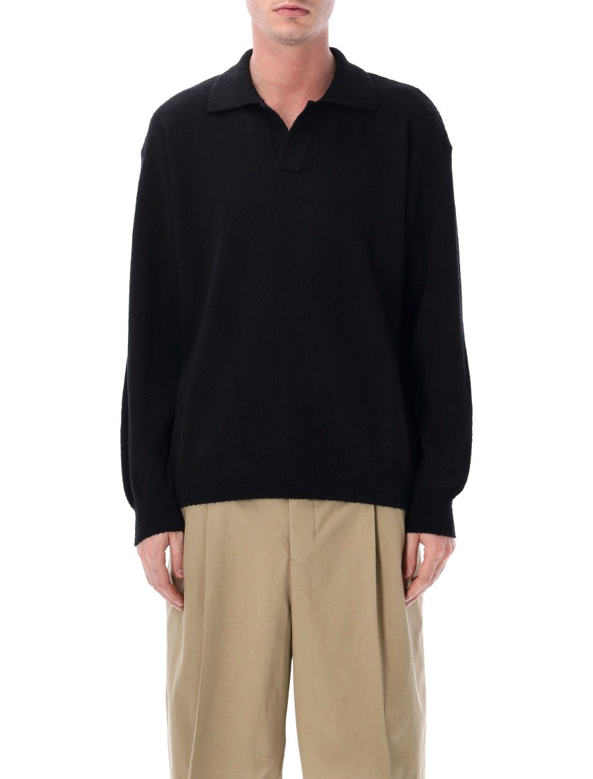 Roberto Collina Irregular Texture Cotton Polo Sweater