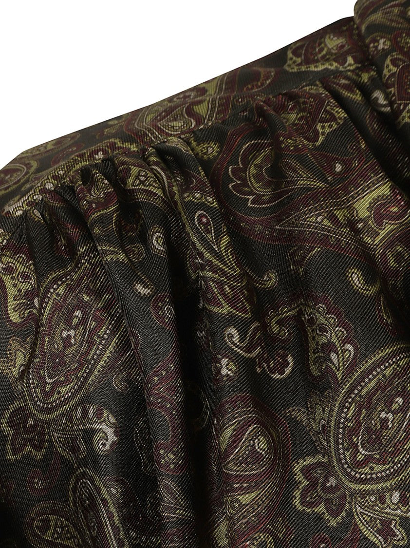 Saint Laurent Silk Paisley Sweater With Belted Waist