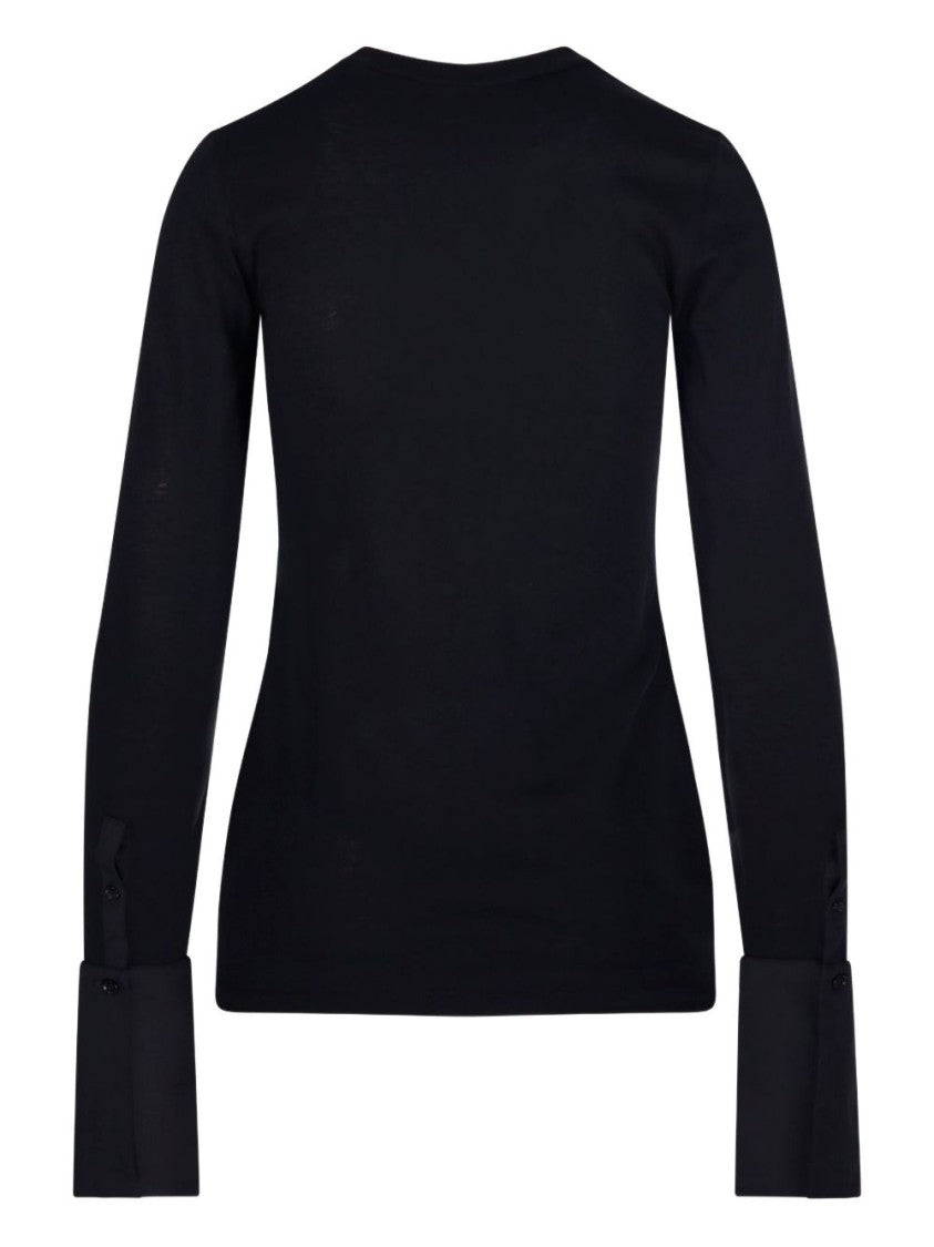 Darkpark Refined Black Long-Sleeve Top With Wide Cuffs