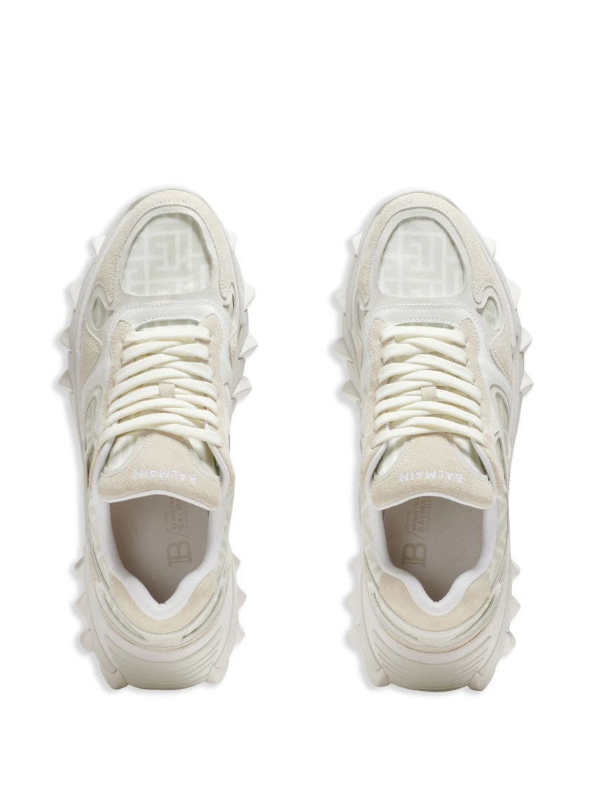 Balmain Trainers Combining Suede And Nylon With Sole