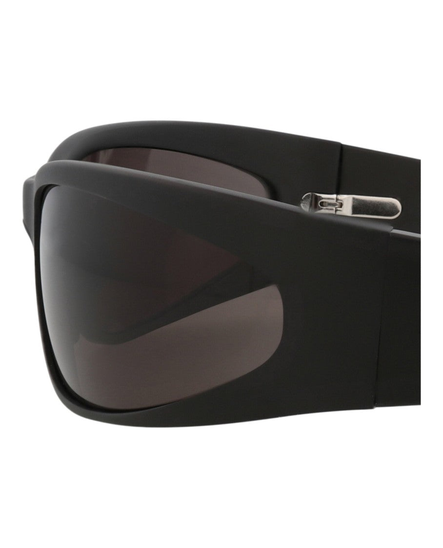 Balenciaga Shield-Frame Aluminium Sunglasses With Saddle Nose Bridge
