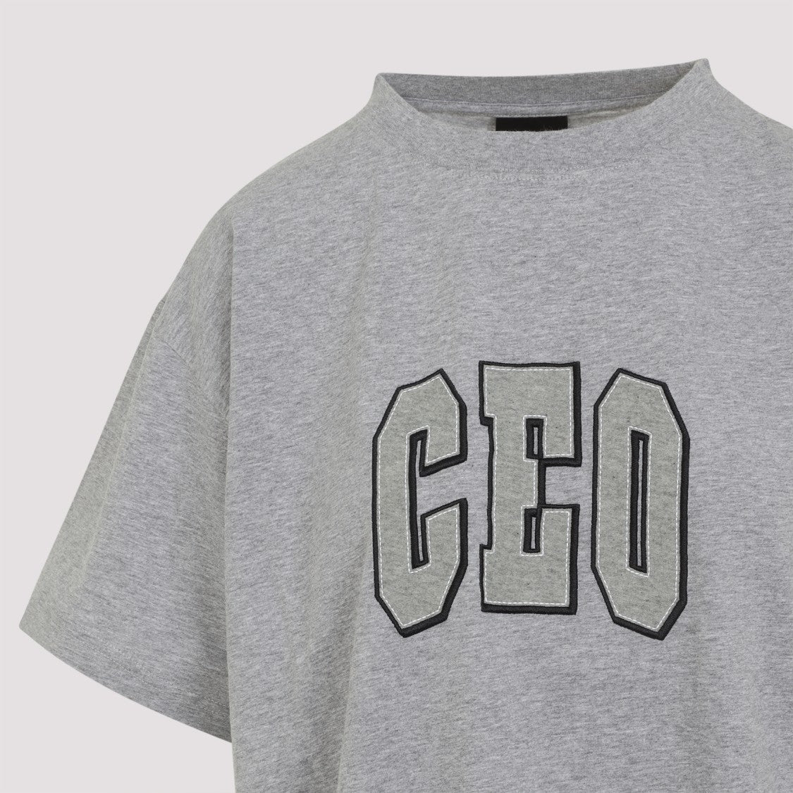 Balenciaga Collegiate-Style Grey Cotton T-Shirt