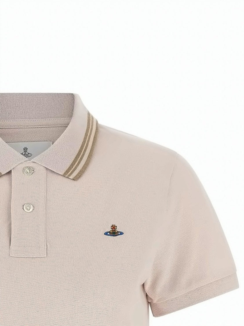 Vivienne Westwood Cropped Polo Shirt With Classic Collar And Embroidered Emblem
