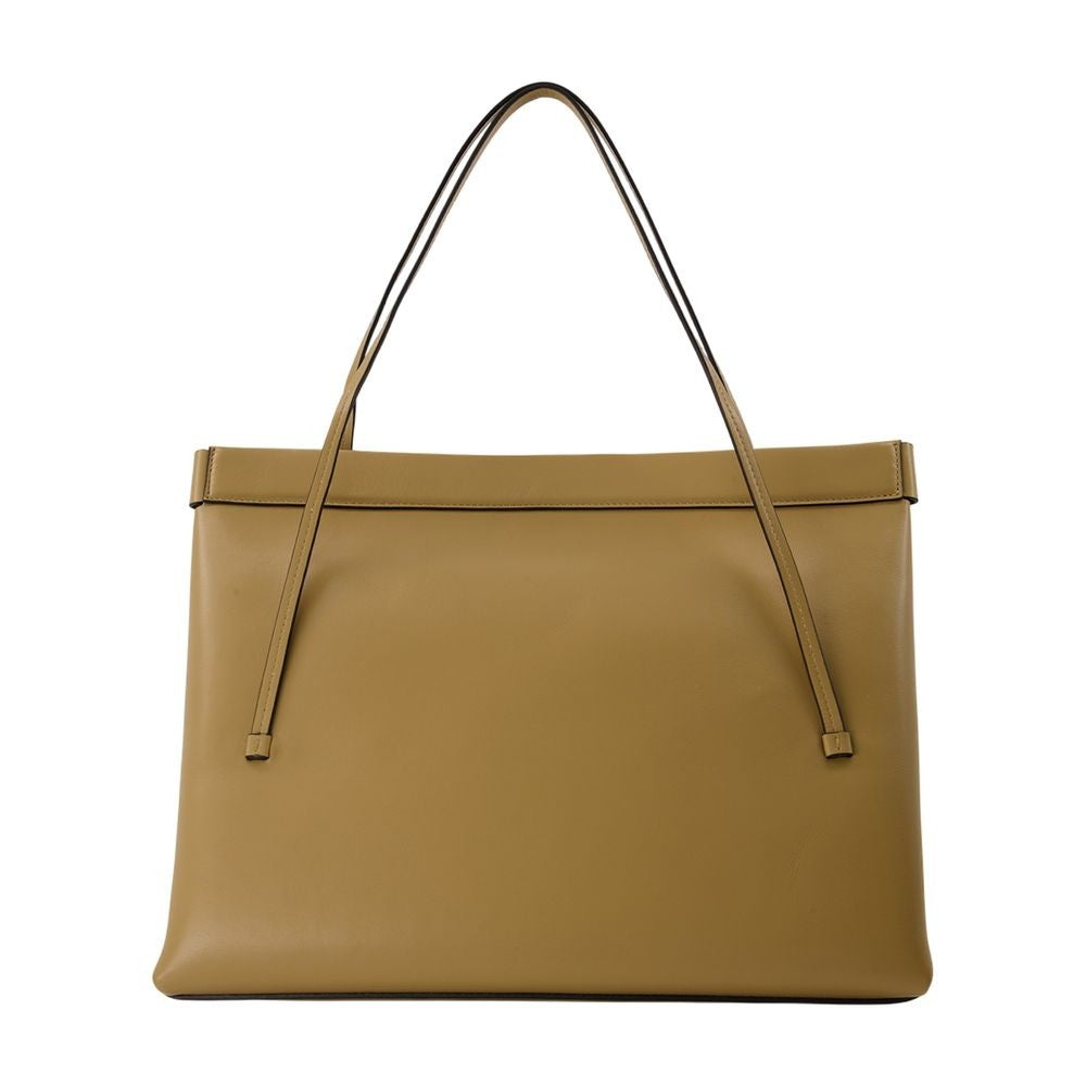 Wandler Brown Leather Tote Bag With Structured Silhouette