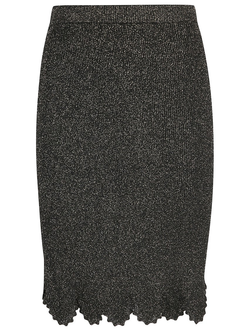 Chloé Fitted Black Skirt With Scalloped Hem