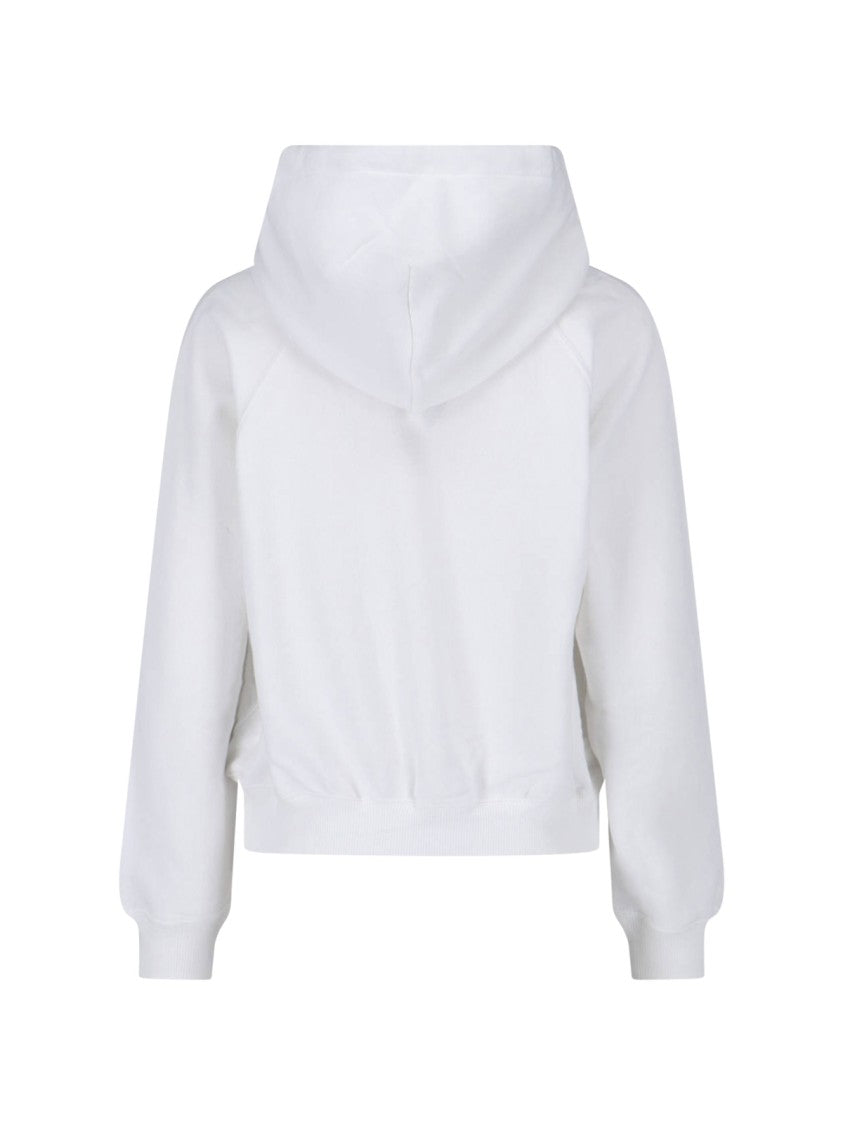 Polo Ralph Lauren White Embroidered Logo Cropped Hoodie
