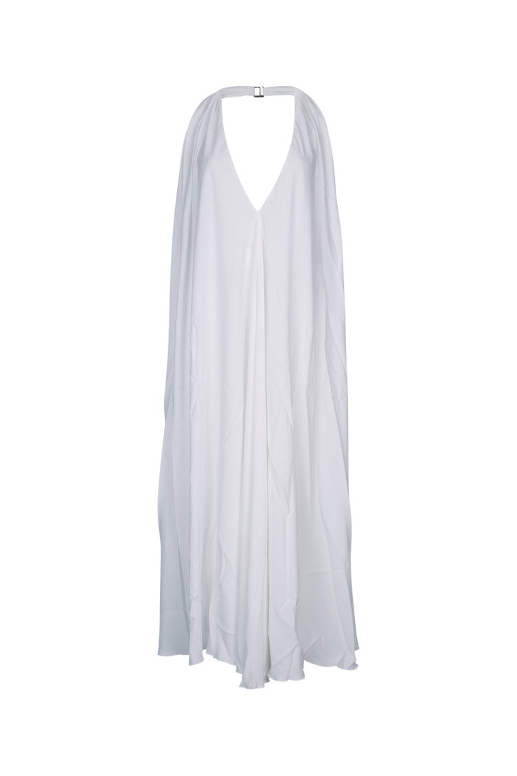 Jacquemus Flowing Sleeveless Dress With Deep V-Neckline And Draped Silhouette