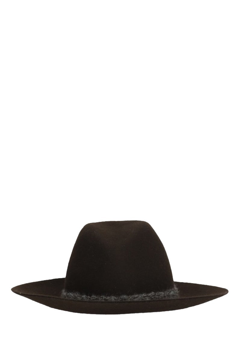 Panicale Brown Wide-Brimmed Wool Hat