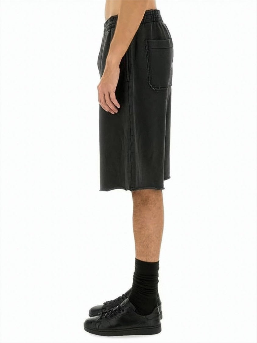 Helmut Lang Relaxed-Fit Black Shorts With Flared Leg