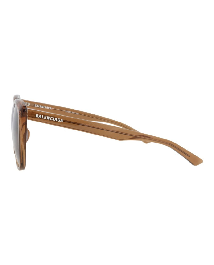 Balenciaga Translucent Brown Square-Frame Acetate Sunglasses With Saddle Nose Bridge